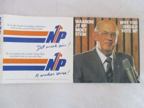 POLITICAL HISTORY - 6 MAY 1987 BOOKLET AND RECORD - ENGLISH AND AFRIKAANS - WHY YOU SHOULD VOTE NP