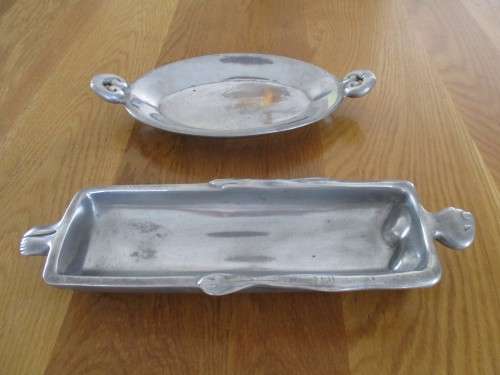 TWO VINTAGE CARROL BOYES PEWTER DISHES - ONE PRICE FOR BOTH