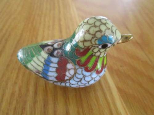 A GROUP OF FOUR VINTAGE CLOISONNE BIRDS