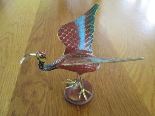 A GROUP OF FOUR VINTAGE CLOISONNE BIRDS