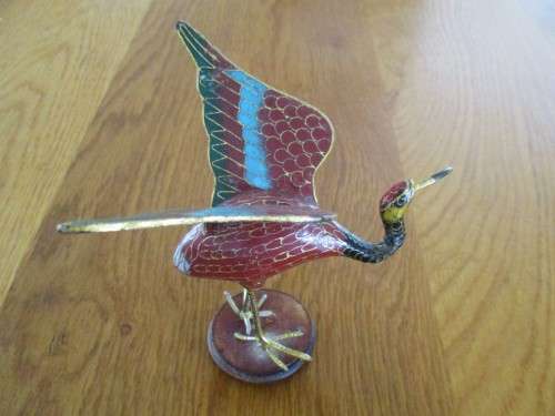 A GROUP OF FOUR VINTAGE CLOISONNE BIRDS