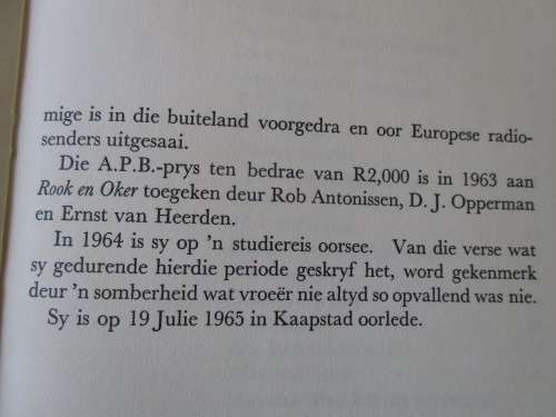 ULTRA RARE!!  FIRST EDITION -  KANTELSON - INGRID JONKER - HARD COVER PLUS DUST COVER