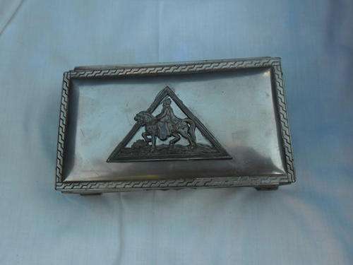 Silver coloured metal trinket box