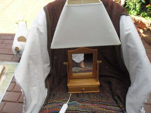 Lovely lamp with mirror and little drawer