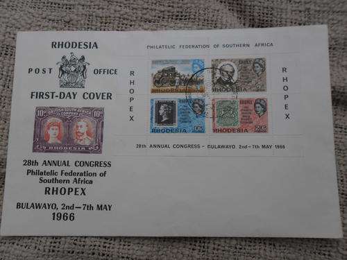 RARE RHODESIAN 1966 FDC 28TH ANNUAL CONGRESS PHILATELIC FEDERATION OF SOUTHERN AFRICA