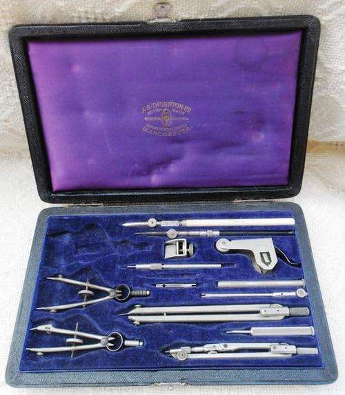 VINTAGE A.G. THORNTON MINERVA SERIES MATHS SET IN CASE!!
