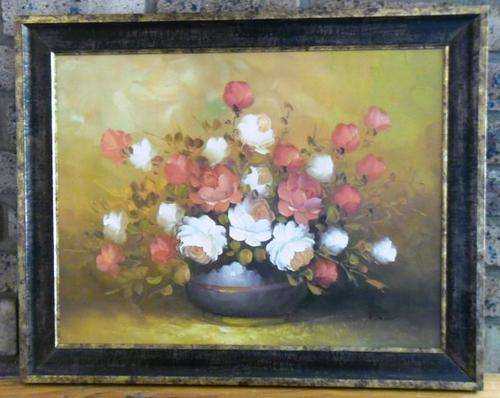 BEAUTIFUL LARGE ORIGINAL FLORAL PAINTING SIGNED BY ARTIST