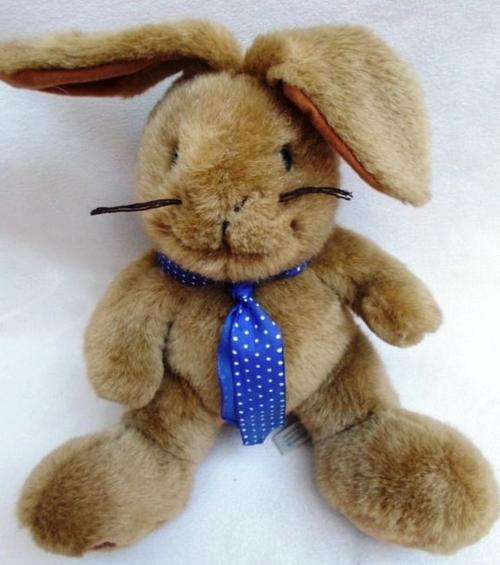 A GERMAN 'ARKO' BUNNY RABBIT CALLED 'HOPSI'  WITH A CUTE FACE AND POLKA DOTTED TIE!!