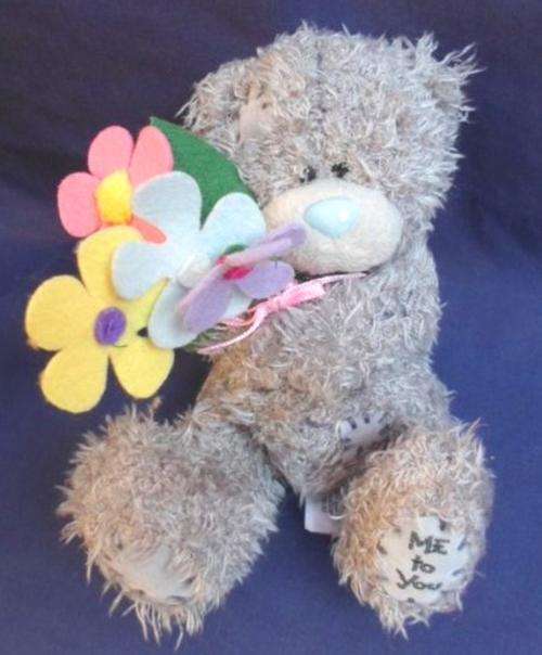 A CUTE FLOWER- BEARING  'TATTY TEDDY' (FROM ME TO YOU)  SO SPECIAL!!