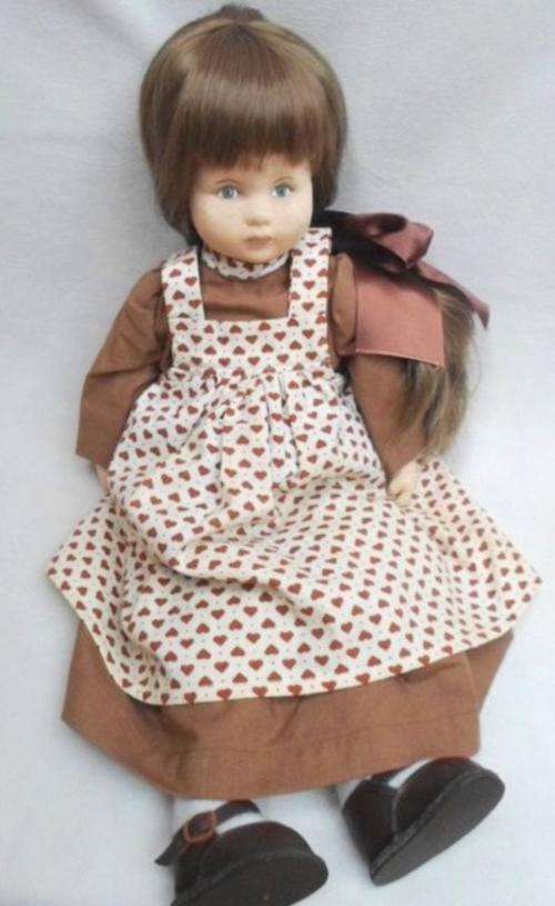 STUNNING 49CM HAND PAINTED CLOTH DOLL MADE FROM INTERLOCK KNIT FABRIC/ REAL LEATHER SHOES!!