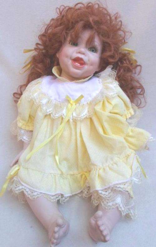 CUTE LARGE DIMPLED DARLING PORCELAIN DOLL - 54CM TALL!!