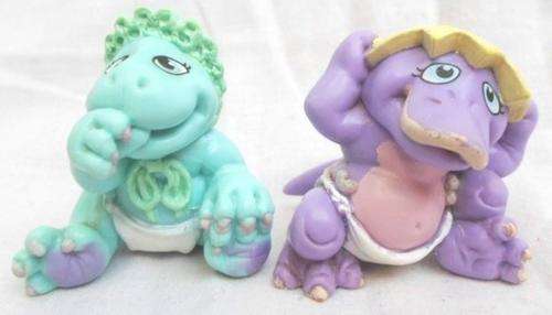 ANOTHER TWO VERY CUTE 1990's MAGIC DIAPER BABY DINOSAURS!!