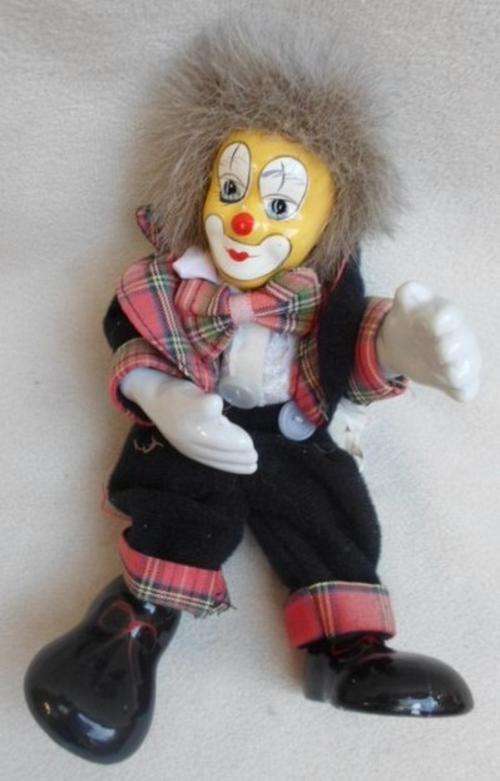 A SMALL VINTAGE, POSEABLE CLOWN FROM GERMANY!!