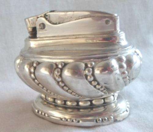 VINTAGE SILVER PLATED RONSON CROWN TABLE LIGHTER!!