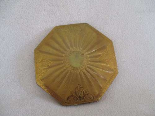 FOR KERINA ONLY - VERY DECORATIVE AND UNUSUAL POWDER COMPACT - MADE IN ENGLAND - LARGER SIZE