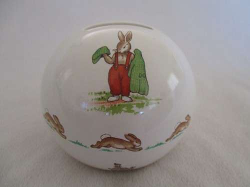 ROYAL DOULTON `BUNNYKINS` ROUND BALL SAVINGS BOX - PERFECT!