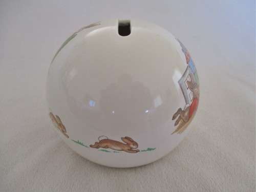 ROYAL DOULTON `BUNNYKINS` ROUND BALL SAVINGS BOX - PERFECT!