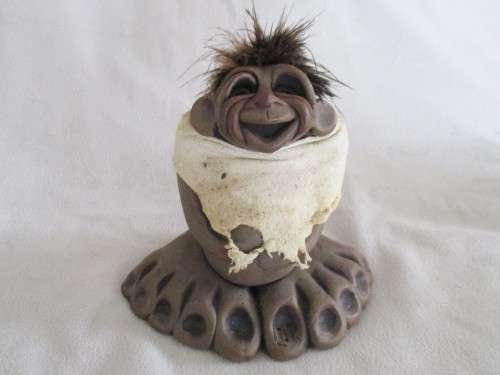 ORIGINAL KALLAHAREE HANDMADE SOUTH AFRICAN MYTHICAL TROLL FAMILY - SIGNED LIDI