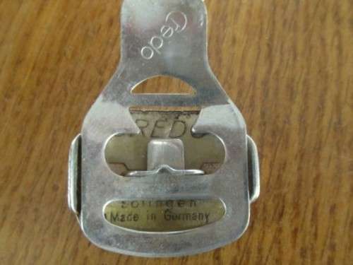 TWO INTERESTING VINTAGE GERMAN ITEMS - RARE FRIODUR INOX SCISSORS AND CREDO CALLUS SHAVER