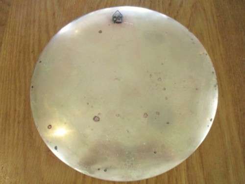 VERY STRIKING ENAMELLED BRASS AND COPPER PLAQUE WITH STAND - VIBRANT COLOURS