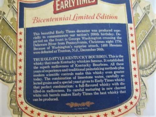 VINTAGE 1976 LIMITED EDITION - AMERICAN REVOLUTION BICENTENNIAL PORCELAIN BOURBON BOTTLE