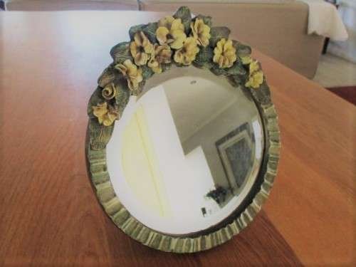 ANTIQUE VICTORIAN? TABLE TOP/ VANITY MIRROR - BEVELED GLASS