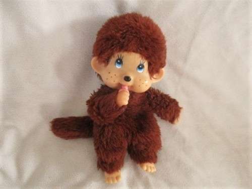 VINTAGE 1970`s/80`s DUMMY-SUCKING SEKIGUCHI MONCHHICHI MONKEY - LIGHT BROWN