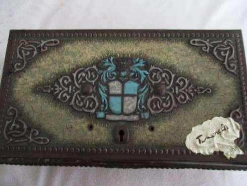 ANTIQUE 1920`S/30`s TURNWRIGHTS `CASH BOX` TOFFEE TIN IN SURPRISINGLY GOOD CONDITION