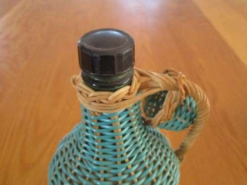 RARE!  3 VINTAGE 1930`s KWV WINES WICKER COVERED EAU DE COLOGNE PERFUME BOTTLES - AWESOME CONDITION