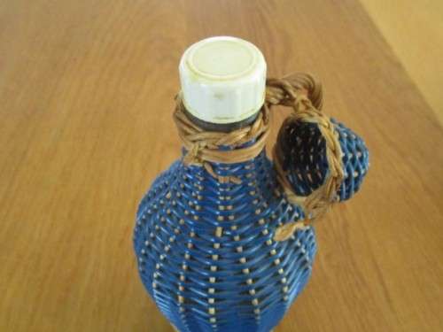 RARE!  3 VINTAGE 1930`s KWV WINES WICKER COVERED EAU DE COLOGNE PERFUME BOTTLES - AWESOME CONDITION