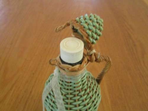 RARE!  3 VINTAGE 1930`s KWV WINES WICKER COVERED EAU DE COLOGNE PERFUME BOTTLES - AWESOME CONDITION