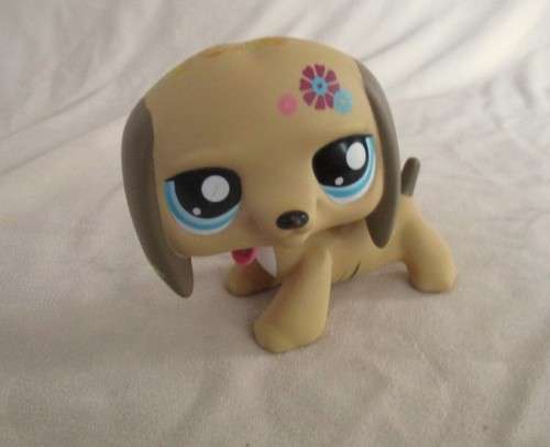 2008 HASBRO LITTLEST PET SHOP TAN DACHSHUND - BOBBLE HEAD - JUMBO SIZE NO. C031-G