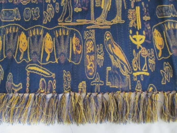 VERY LARGE AND STRIKING REVERSIBLE EGYPTIAN CLOTH/THROW MADE FROM WOVEN MATERIAL - 2.3M X 1.39M
