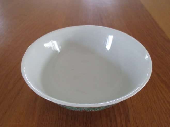 PRETTY TURQUOISE CHINESE RICE BOWL - SIGNED