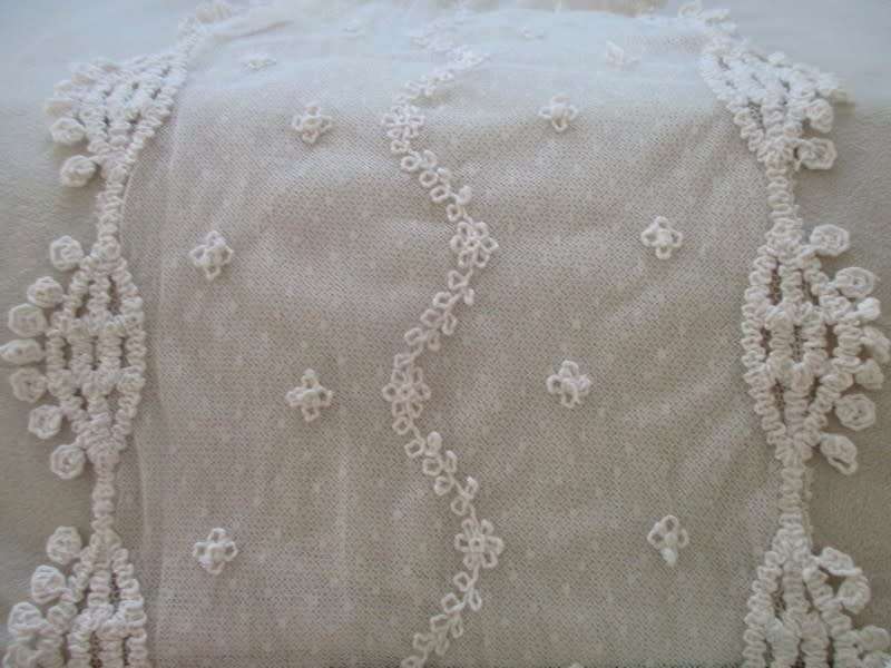 Beautiful double layered old lace embroidered and crocheted shawl to wear or drape