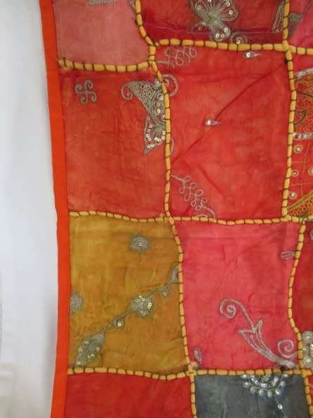 Vintage hand embroidered and sequined Indian throw/wall hanging - great condition