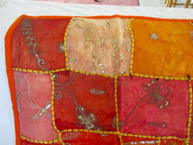 Vintage hand embroidered and sequined Indian throw/wall hanging - great condition