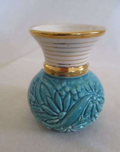 Vintage hand painted art decor vase by Hubert Bequet, Quaregnon, Belgium