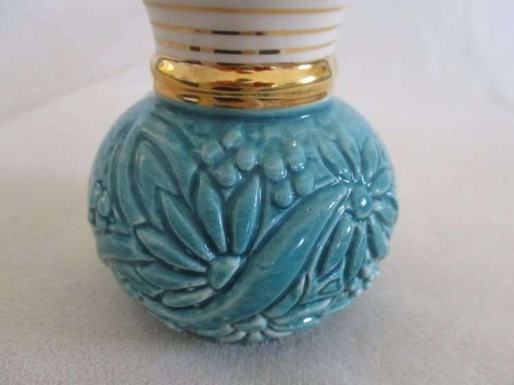 Vintage hand painted art decor vase by Hubert Bequet, Quaregnon, Belgium