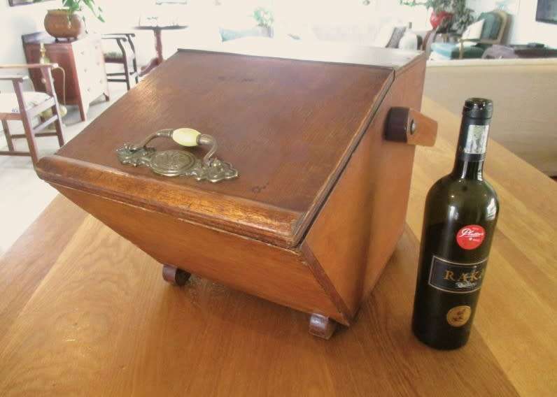 For Roxanna1 only - Large antique wooden coal scuttle/storage box