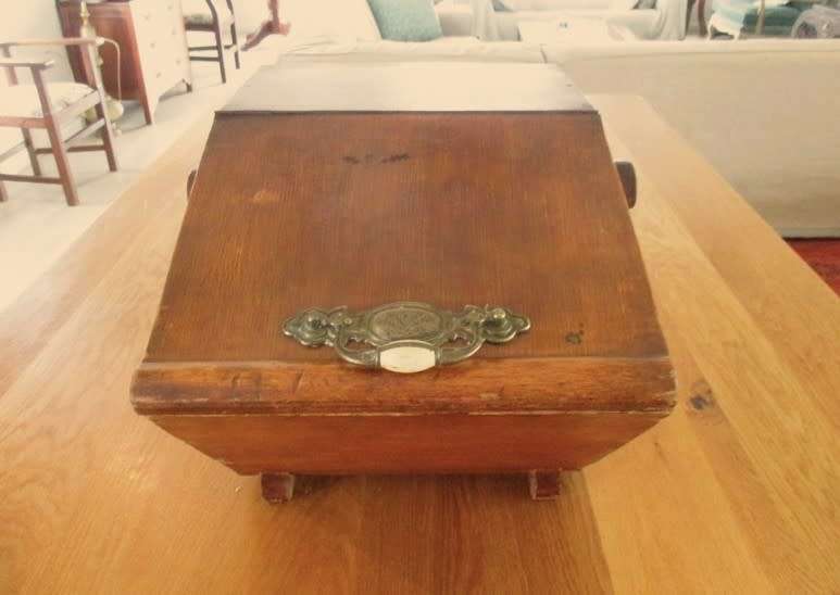 For Roxanna1 only - Large antique wooden coal scuttle/storage box