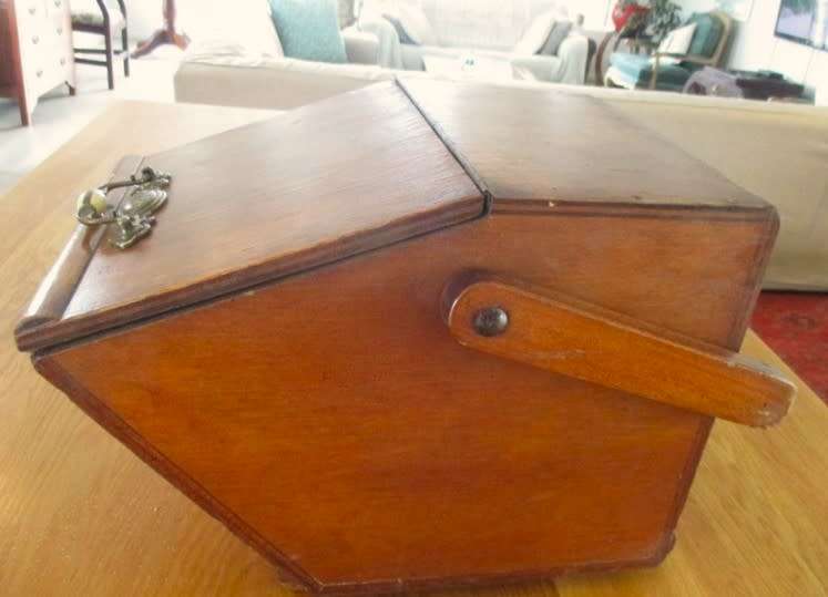 For Roxanna1 only - Large antique wooden coal scuttle/storage box