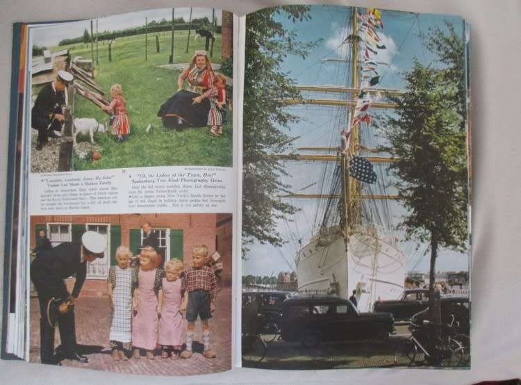 Six 1955 & 1956 National Geographic magazines (bound) plus book ex N.G. Writer & editor