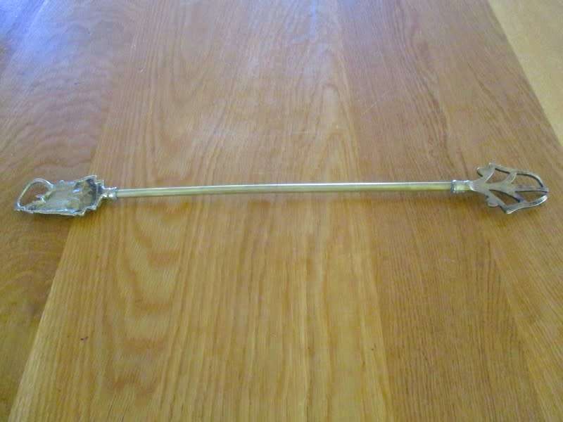 Vintage solid brass fireside poker - Warriors Gate, Durban (M.O.T.H. shrine and militaria museum)