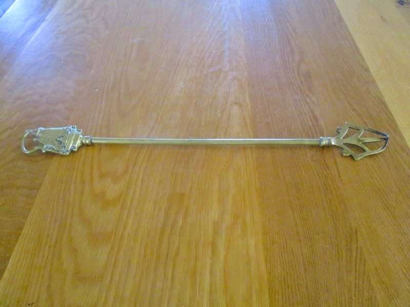 Vintage solid brass fireside poker - Warriors Gate, Durban (M.O.T.H. shrine and militaria museum)