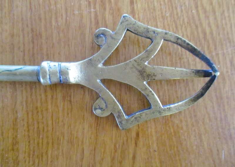 Vintage solid brass fireside poker - Warriors Gate, Durban (M.O.T.H. shrine and militaria museum)
