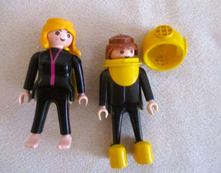 Eight Playmobil figures with size-compatible extras