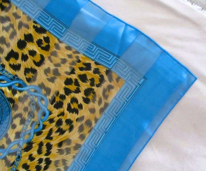 A large interesting satin and chiffon scarf/shawl with signs of the zodiac