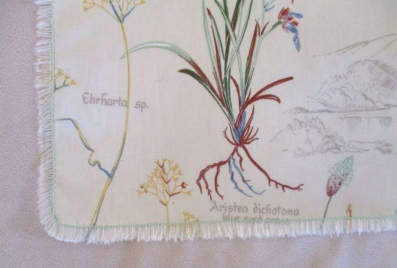 A pretty tray cloth with fynbos design