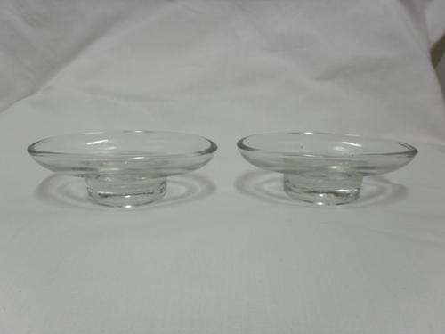 Two lovely glass soap dishes